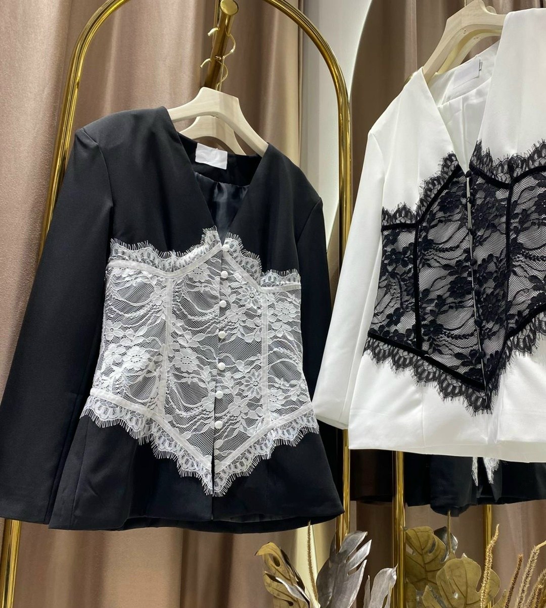 модные костюмы,жакет с кружевом,модное платье,платье и жакет