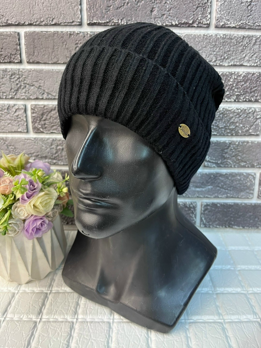 шапка зимняя мужская,шапка мужская,шапка мужская с отворотом,зимние шапки,мужская вязаная шапка