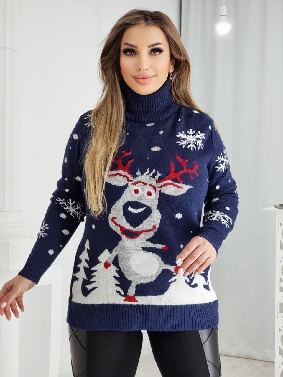 свитера с оленями,свитер женский с оленями,новогодние свитера,свитер женский новогодний,рождественские свитера