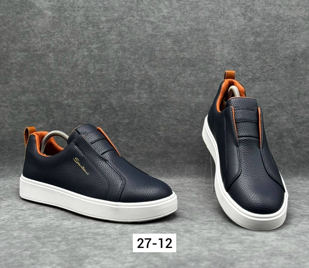 ,слипоны мужские,слипоны santoni, мужская,кеды мужские кожаные