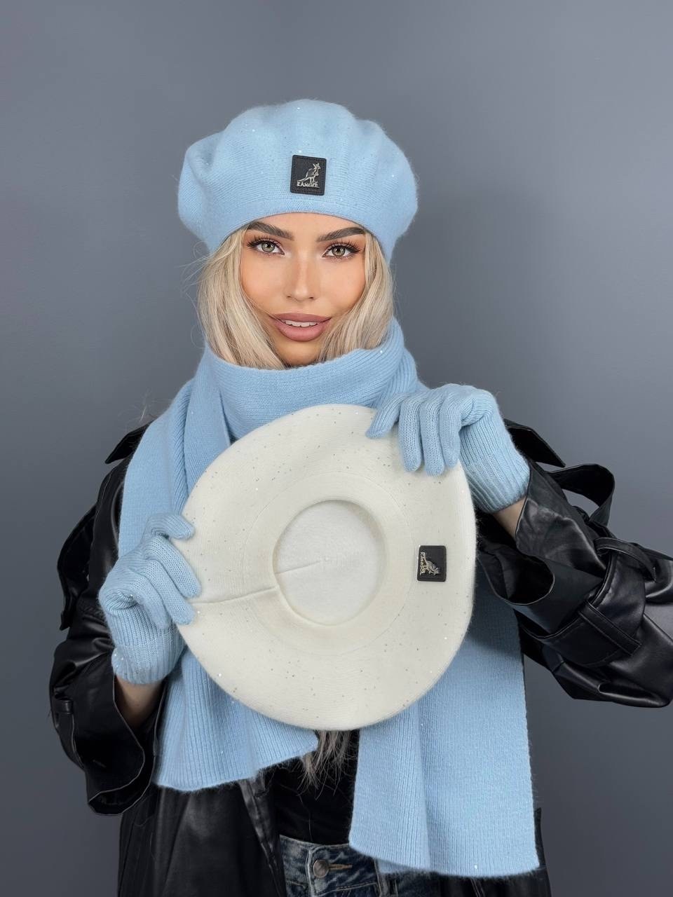 комплект шапки,женские береты,комплект берет,шапка с флисе,шапки комплект женская