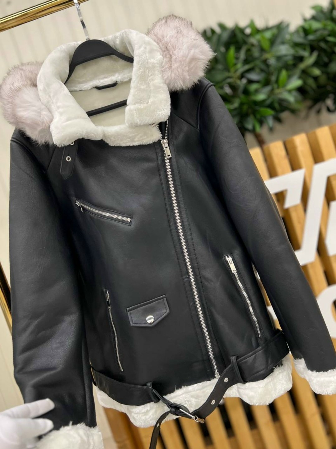 кожаная куртка,женская куртка из искусственной кожи,дубленка женская пилот авиатор,куртка из искусственной кожи,aftf basic дубленка черная авиатор