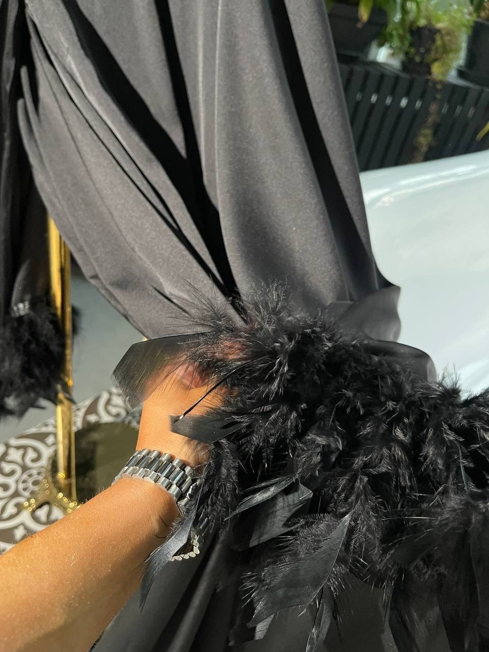 шелковый халат с перьями,халат шелковый длинный,халат женский шелковый,шелковые халаты,халат с перьями