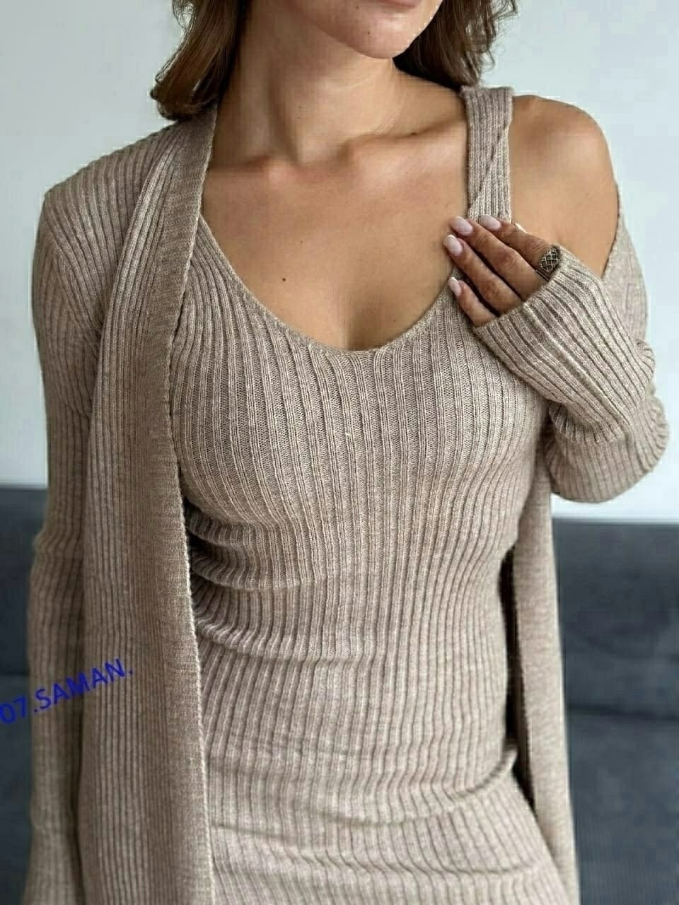 вязаные костюмы,платье лапша,платье лапша с кардиганом,трикотажное платье,вязаное платье