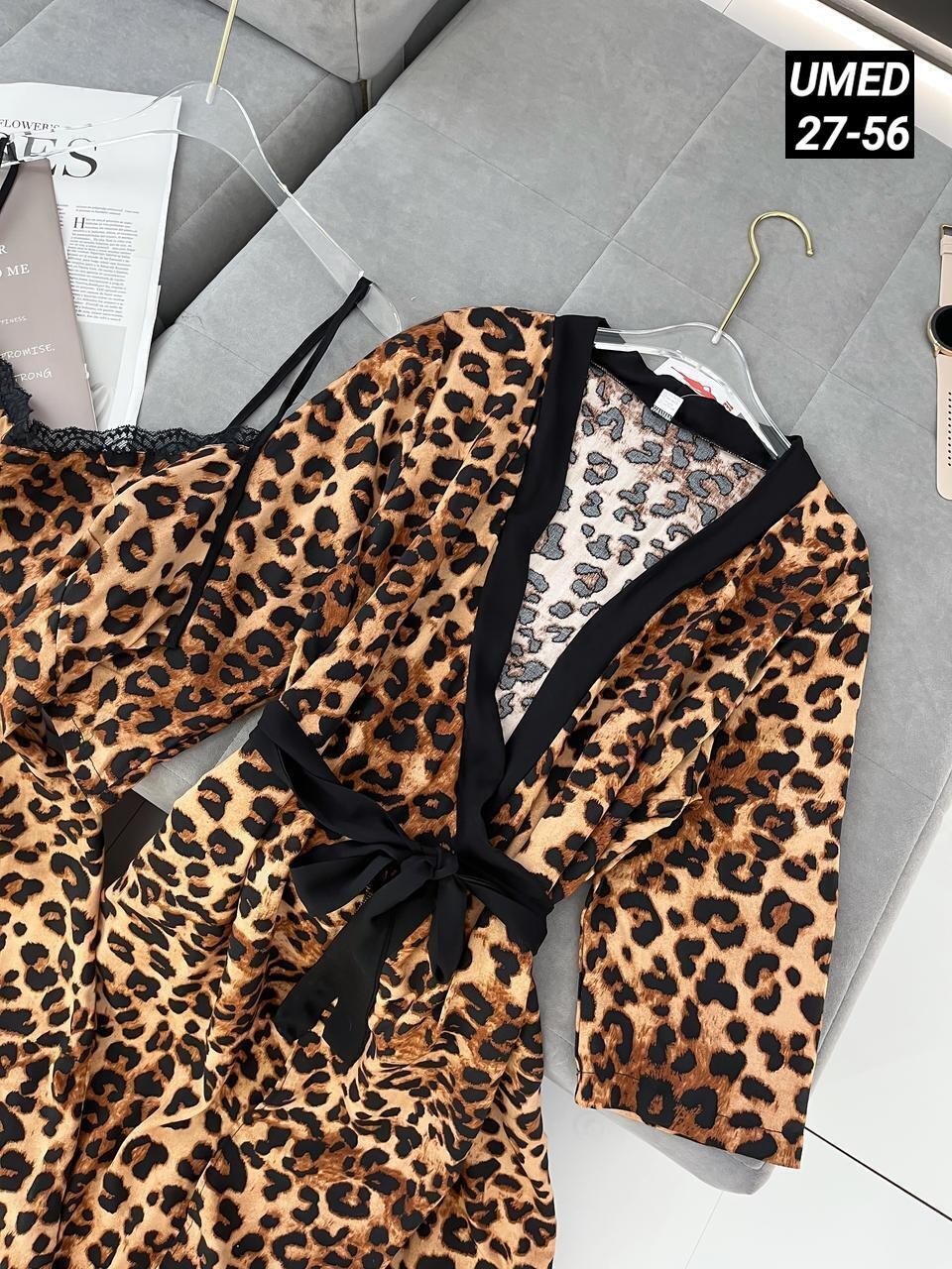 пеньюар женский халат,пеньюар комплект халат,халат леопардовый,женский халат,халат пеньюар