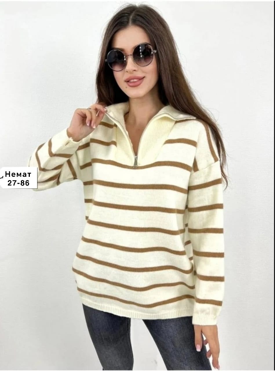 свитер женский в полоску,стильная кофта,кофта женская,свитер вязаный оверсайз в полоску,свитер женский кофта