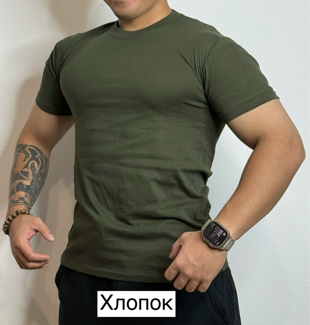 футболка однотонная,футболка мужская,футболка профармия олива,базовая однотонная футболка,футболка мужская хаки