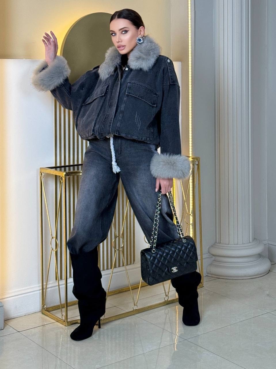 джинсовая куртка с мехом,женская джинсовая куртка с мехом,джинсовая куртка с меховым воротником,куртка с мехом,джинсовая куртка