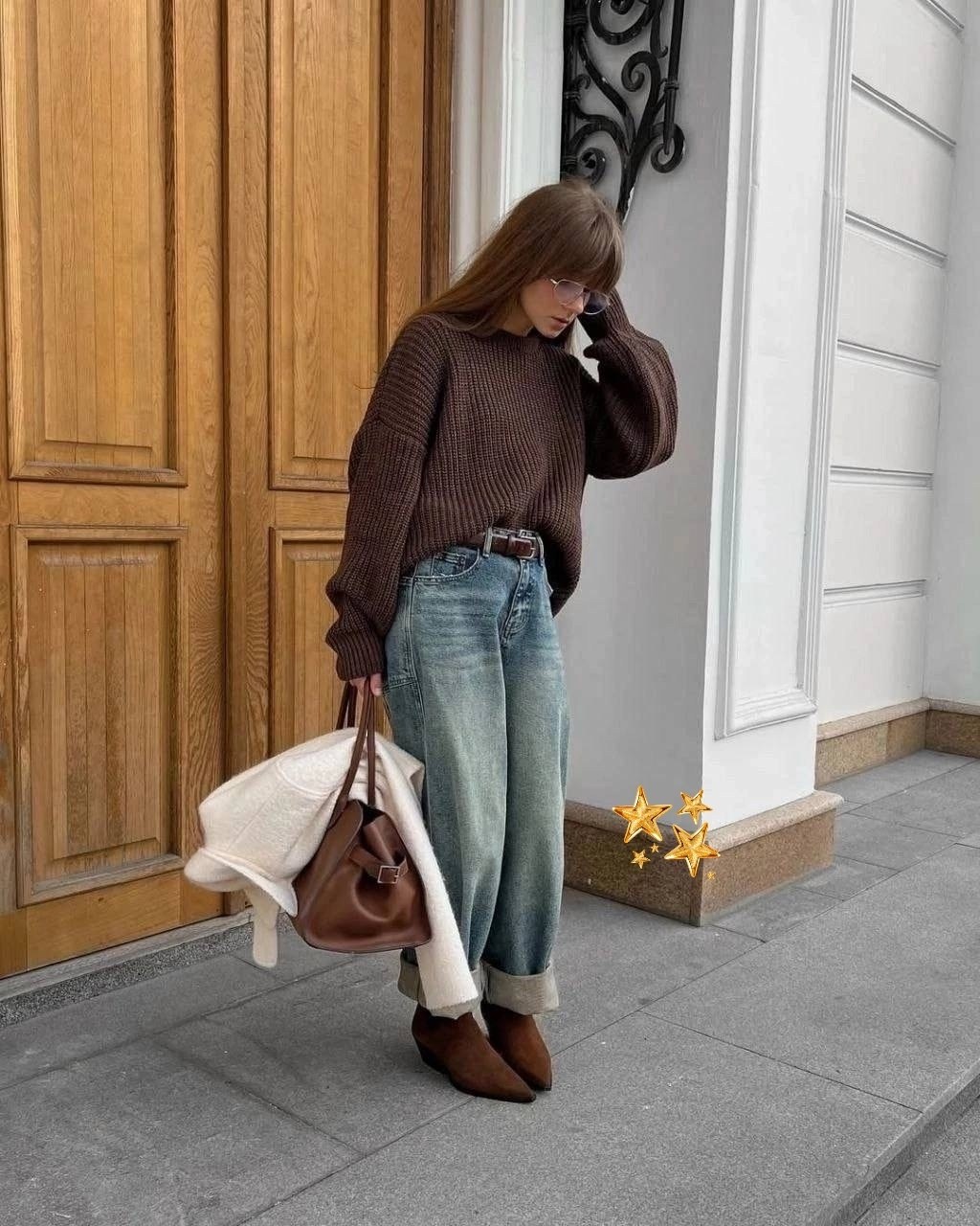 свитеры модные,объемный свитер,коричневый свитер,женский свитер оверсайз