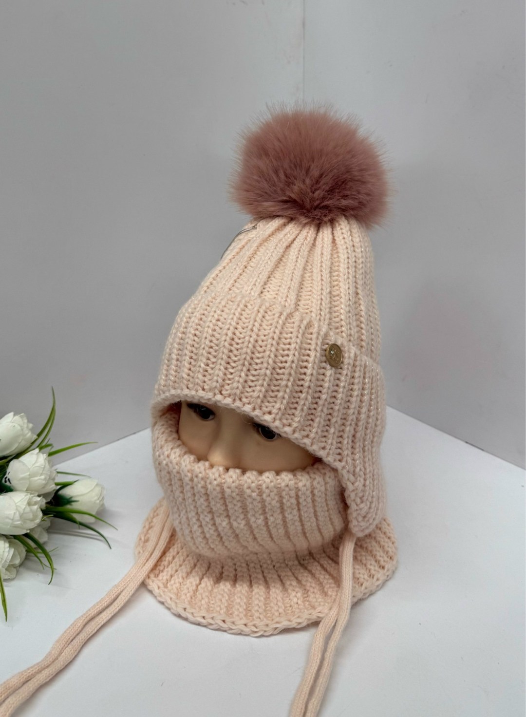 шапка для девочек,комплект детский шапка,шапка снуд,шапка снуд для девочки,шапка и снуд комплект