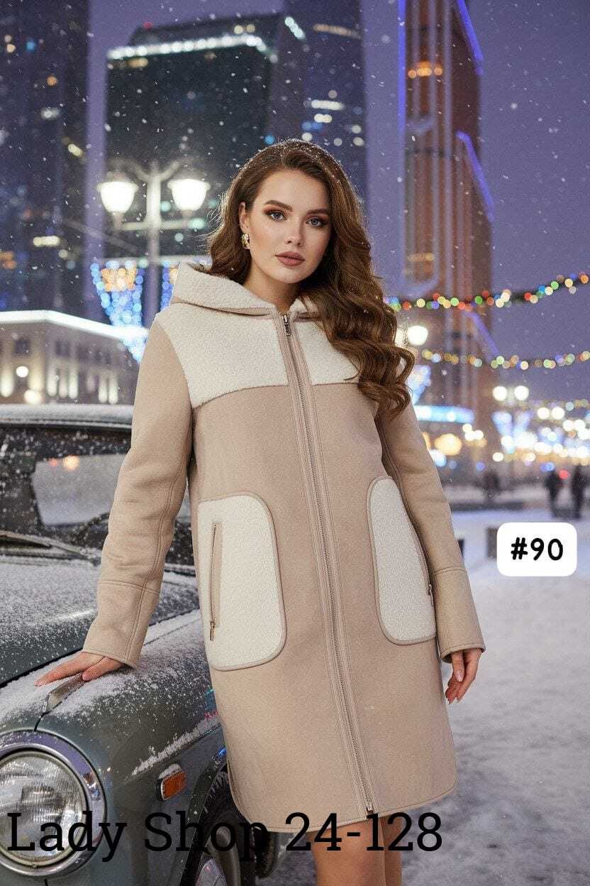 дубленка женская,искусственная дубленка,комбинированное пальто,дубленка удлиненная,полупальто из