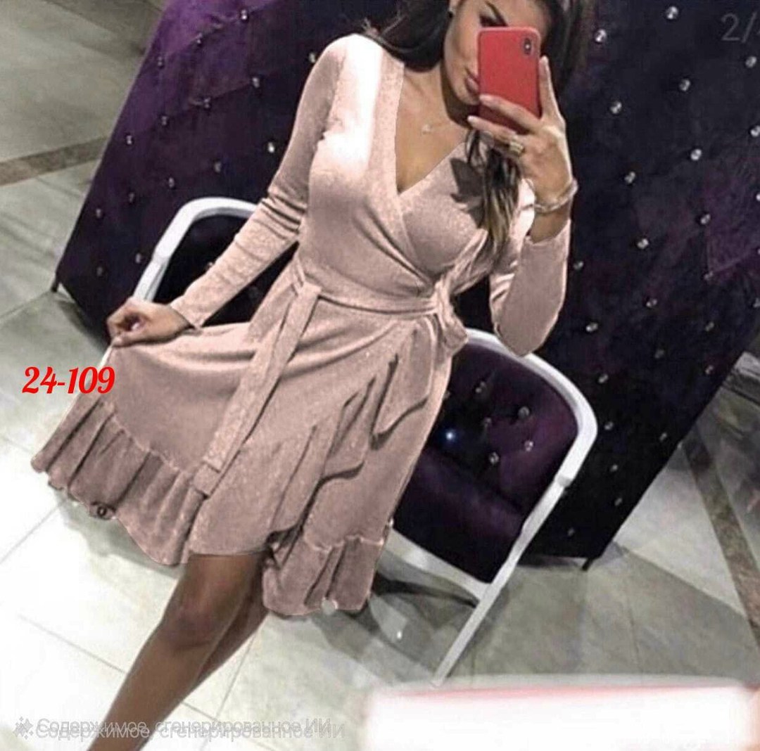 трикотажное платье с люрексом,трикотажное платье на запах с воланами,женское трикотажное платье,модели вечерних платьев из люрекса,платье женская