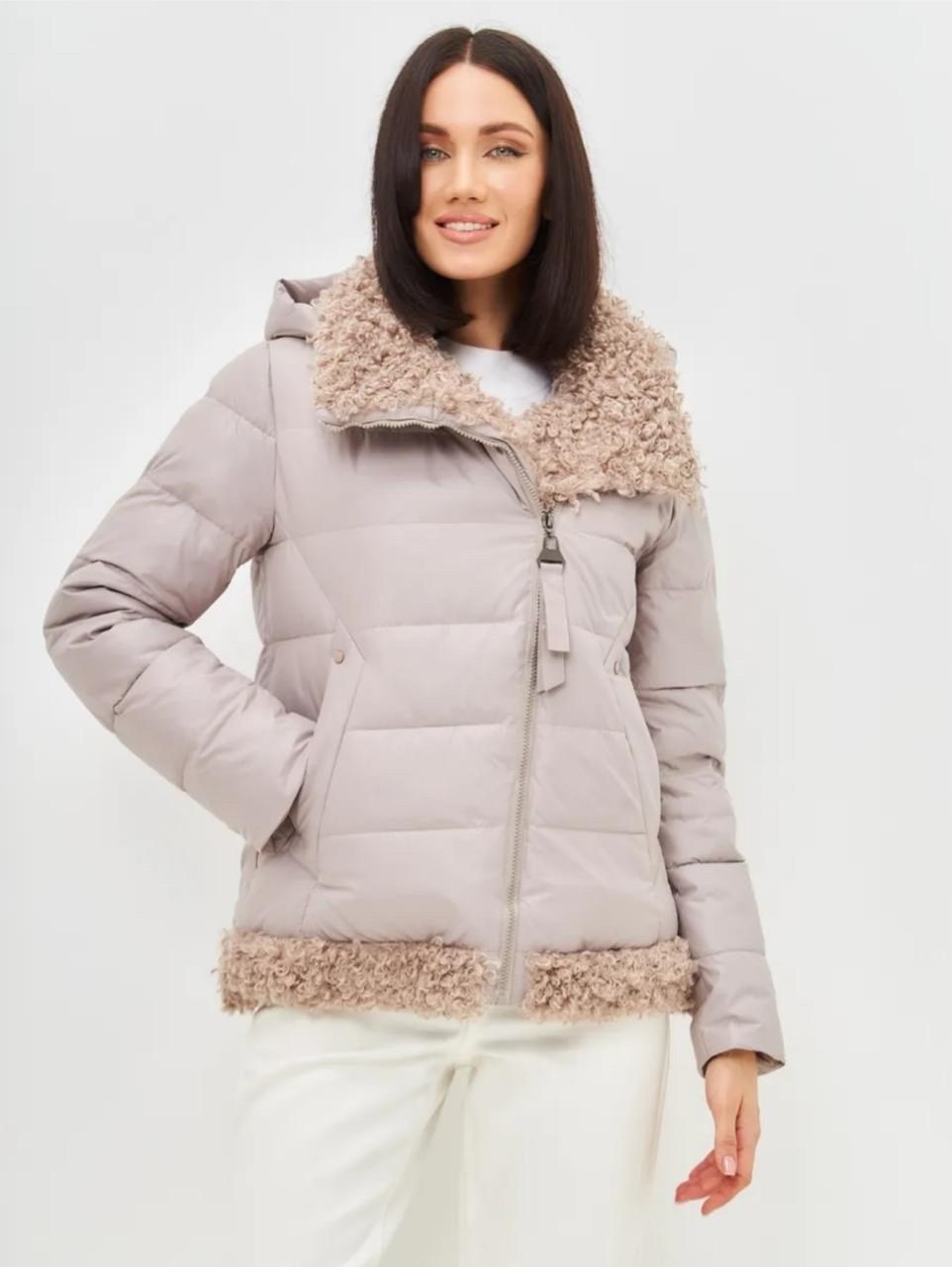 куртка пуховик,куртка зимняя missfofo,пуховик женский,куртка женская,консо пуховик бежевый