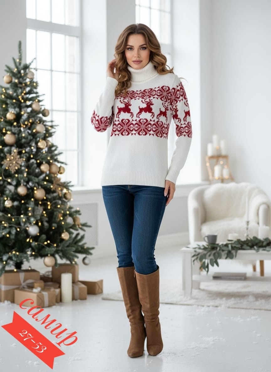 свитер женский с оленями,свитера с оленями,свитер новогодний,свитер новогодний с оленем,свитер новогодний женский
