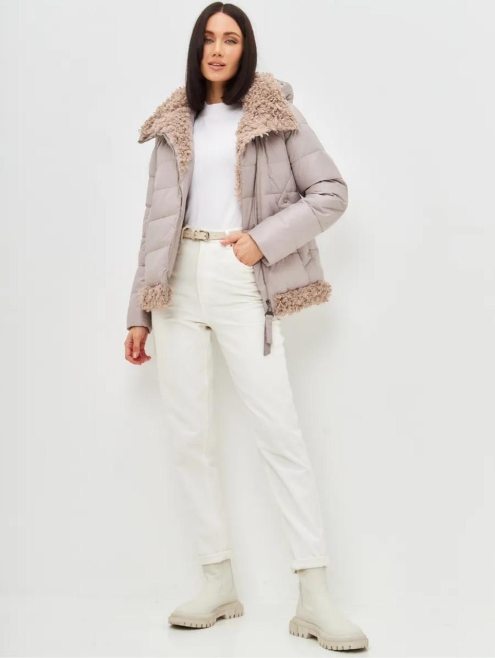 куртка пуховик,куртка зимняя missfofo,пуховик женский,куртка женская,консо пуховик бежевый