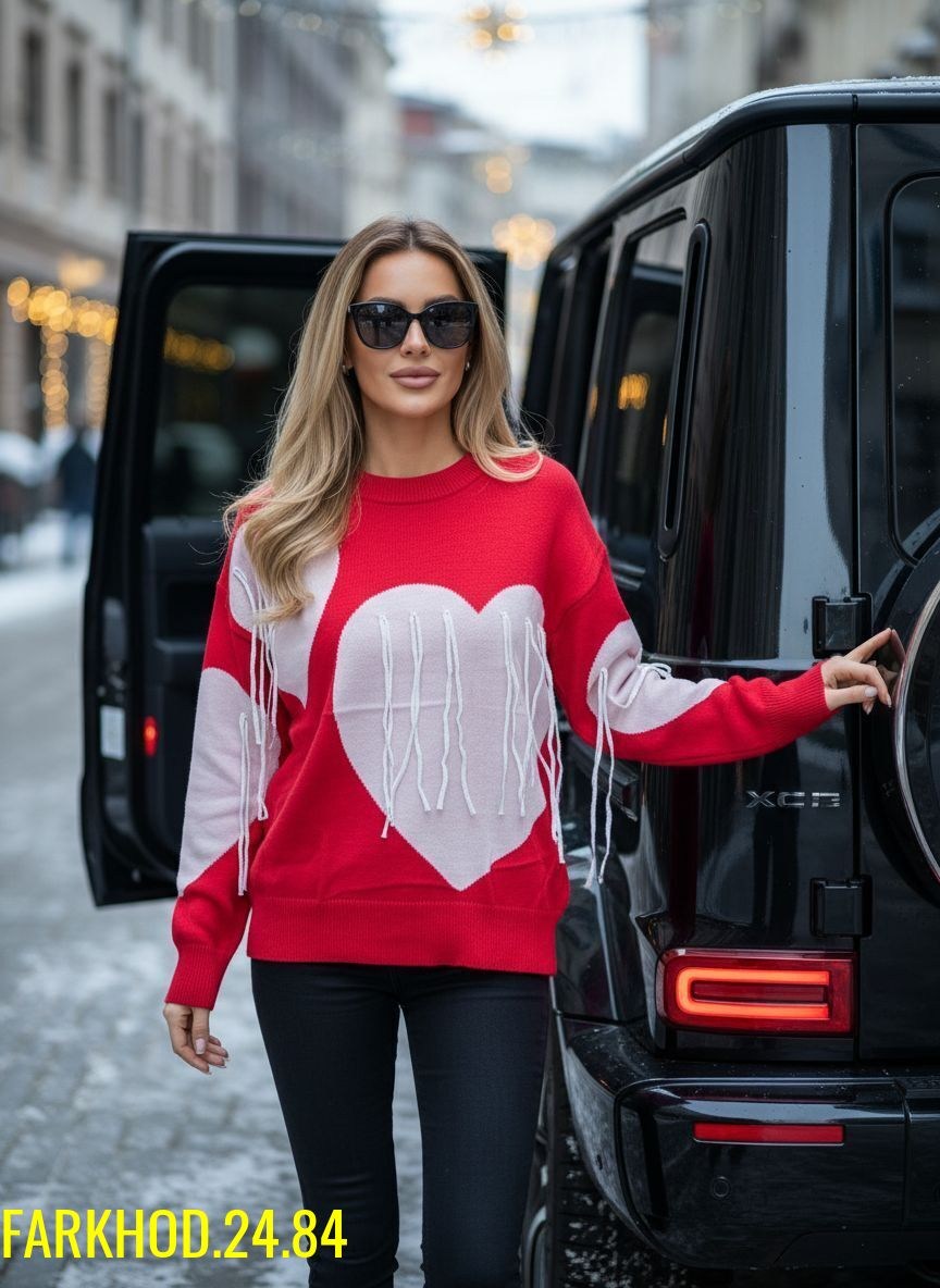свитер удлиненная,модные свитера,свитера женские,свитер с сердцем,вязаные свитера
