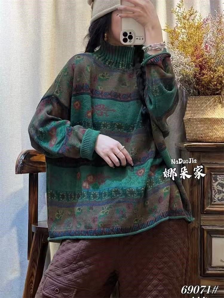 винтажные свитера,свитер винтажный,свитер с принтом,модные свитера,этнический свитер