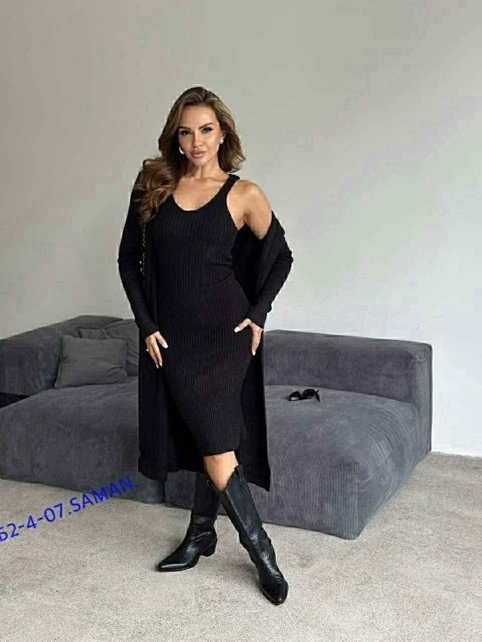 вязаные костюмы,платье лапша,платье лапша с кардиганом,трикотажное платье,вязаное платье