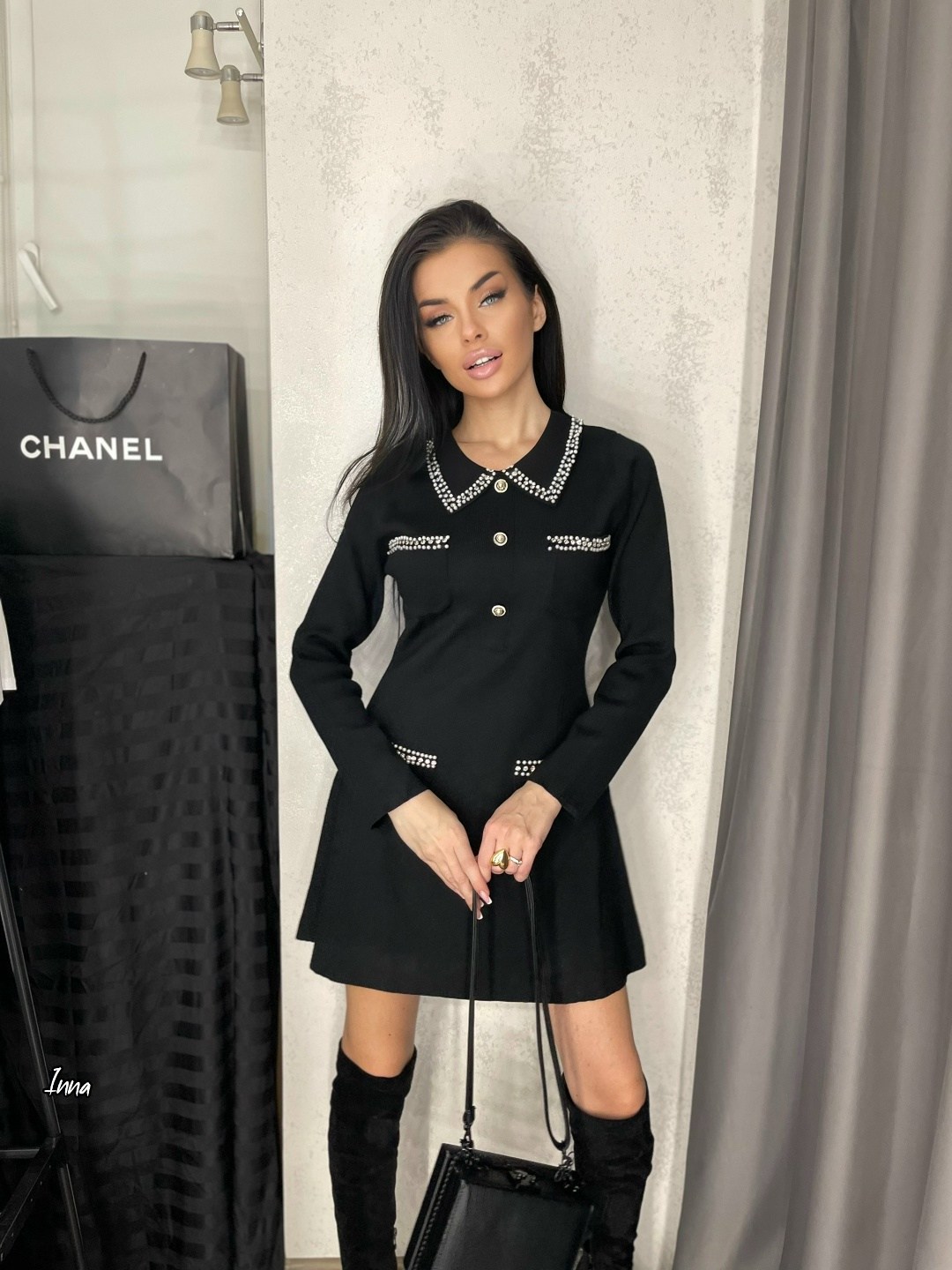 платье,платье с воротником,платье черное,короткие платье,женский платье