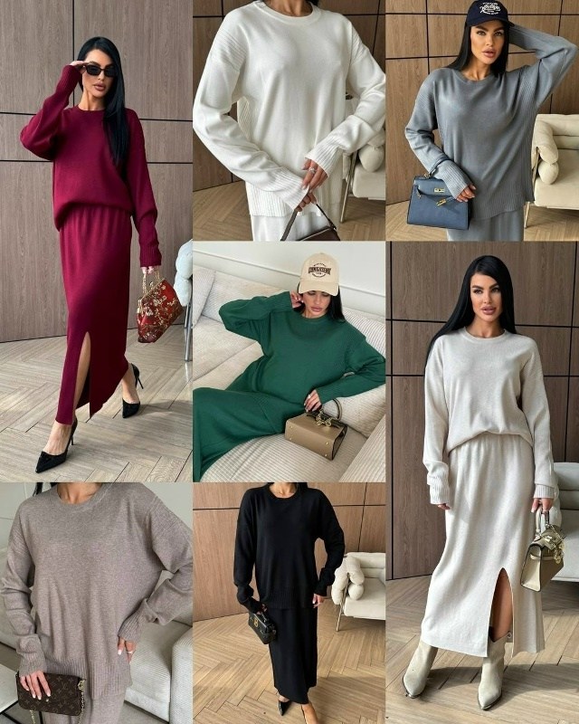 трикотажные костюмы,костюм с юбкой трикотажный теплый,трикотажные костюмы с юбкой,костюм джемпер и юбка,вязаный костюм с юбкой