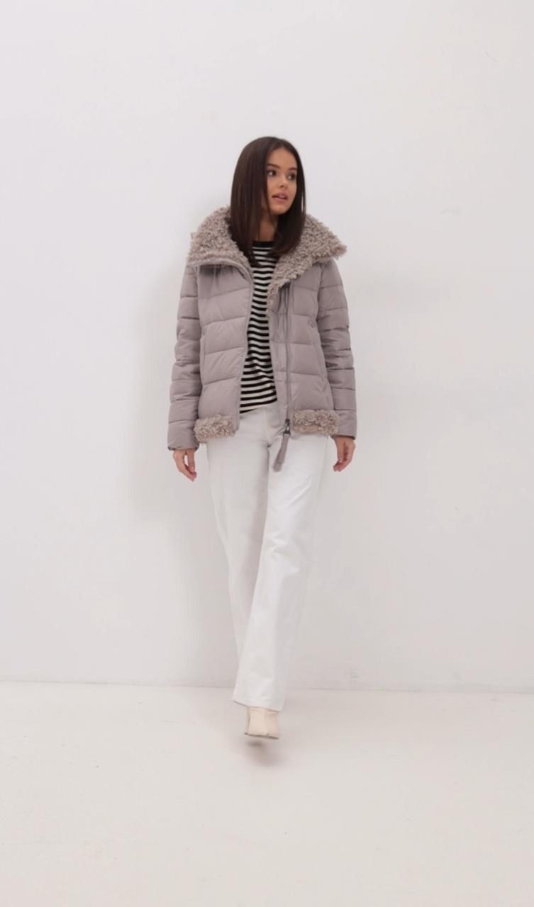 куртка пуховик,куртка зимняя missfofo,пуховик женский,куртка женская,консо пуховик бежевый
