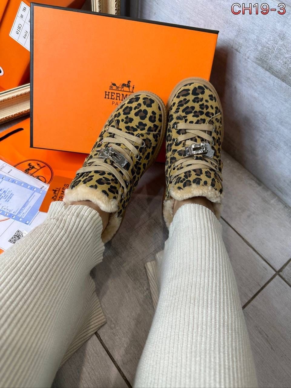 ,кеды hermes,кеды с натуральным мехом hermes,кеды леопардовые,женские кеды