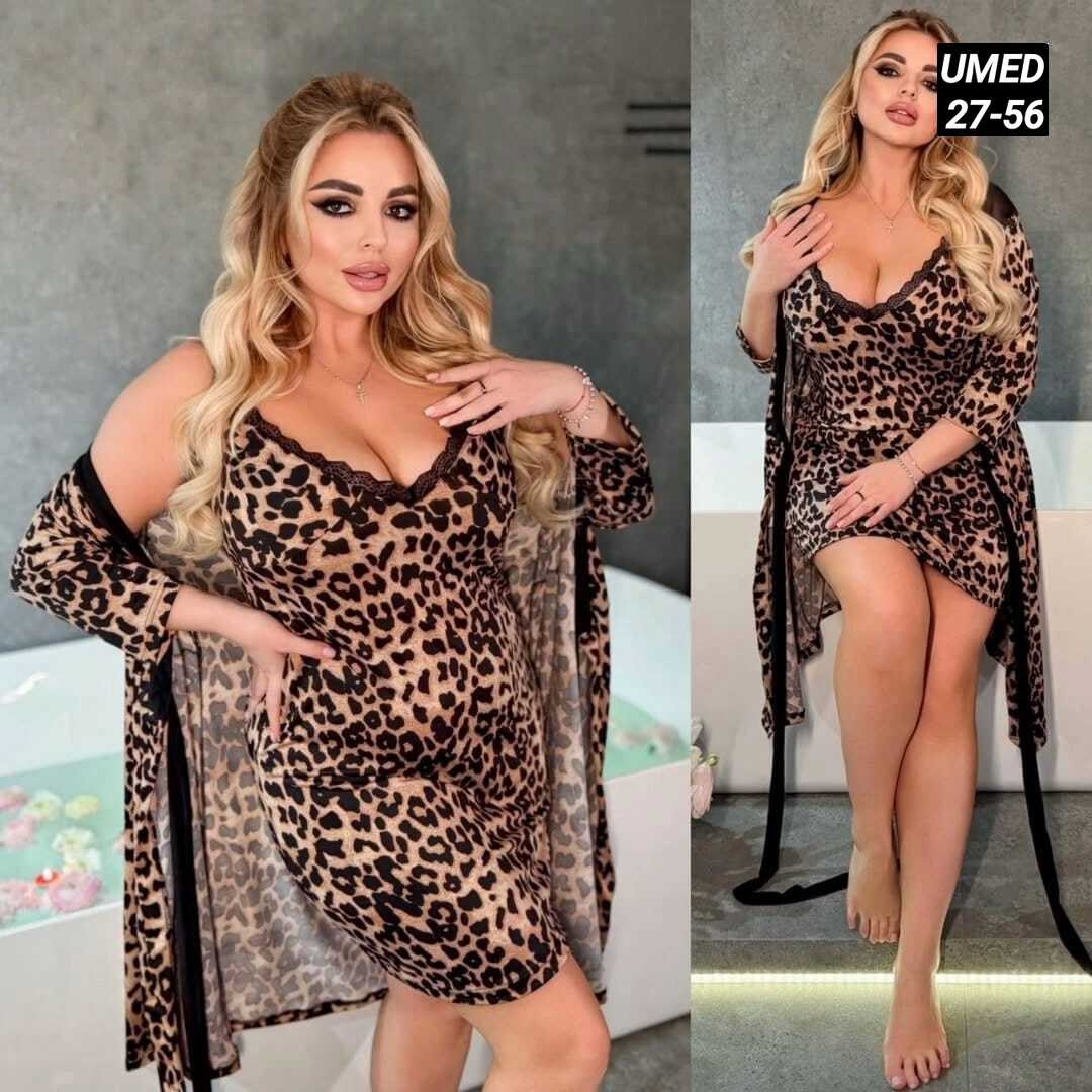 пеньюар женский халат,пеньюар комплект халат,халат леопардовый,женский халат,халат пеньюар