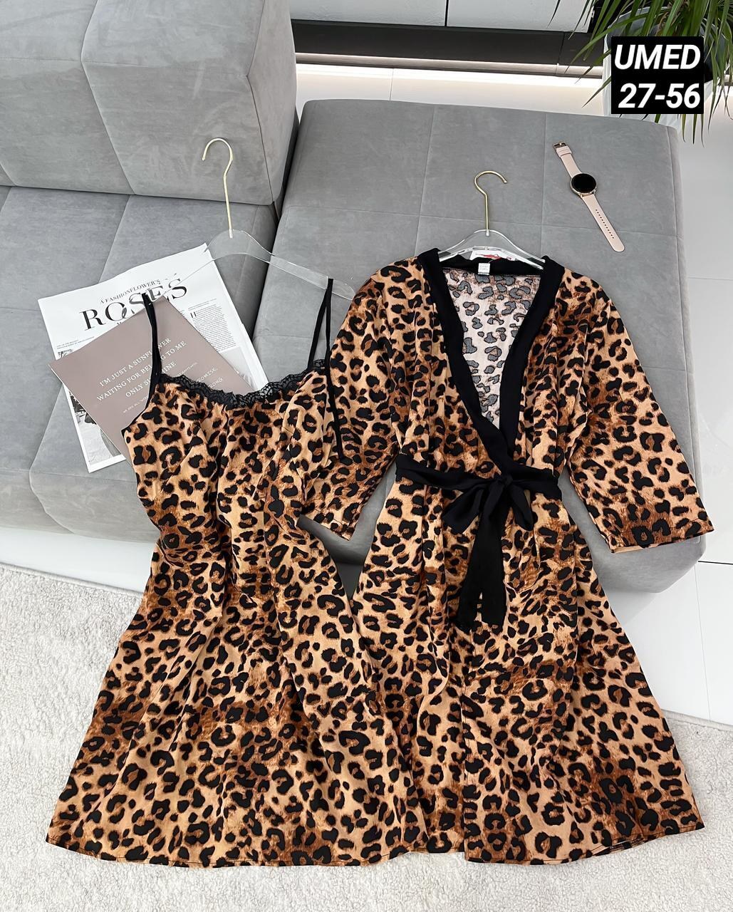 пеньюар женский халат,пеньюар комплект халат,халат леопардовый,женский халат,халат пеньюар