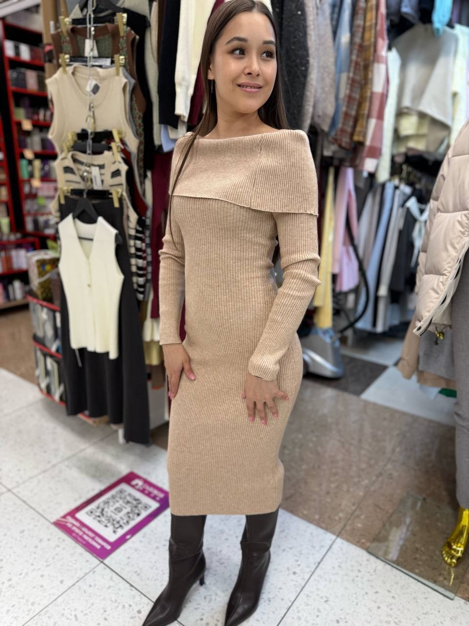 трикотажное платье,платье женская,вязаное платье,платье лапша,теплое платье