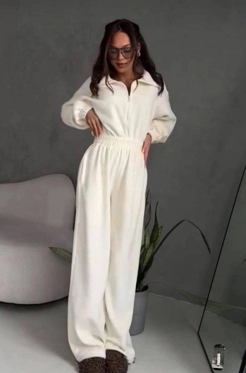 комбинезон на флисе,женские комбинезоны,костюм комбинезон,костюм белый,костюм молочный