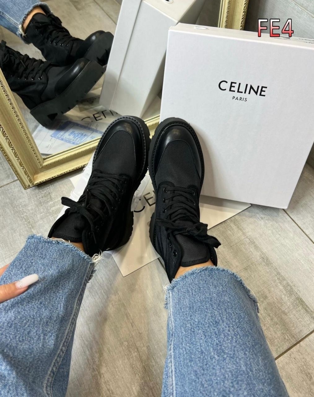 ботинки celine,,ботинки женские celine,женские ботинки,ботинки celine женские на шнуровке