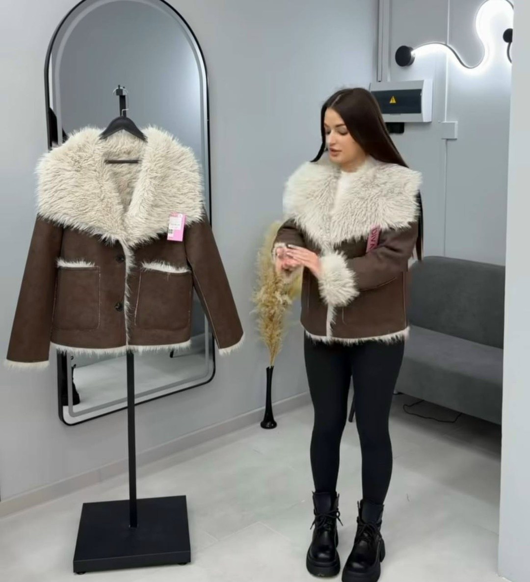 женская дубленка,зимняя дубленка,дубленка авиатор,модная куртка,стильная дубленка