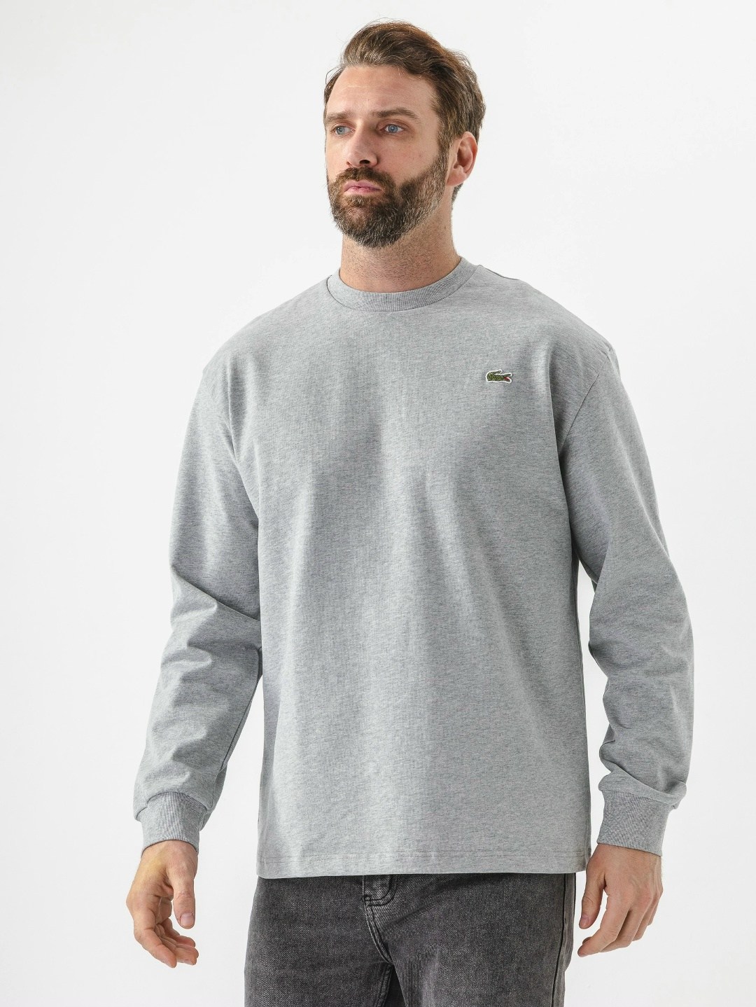 лонгслив лакост,лонгслив lacoste,лонгслив lacoste лонгслив,мужские свитшоты,серый лонгслив