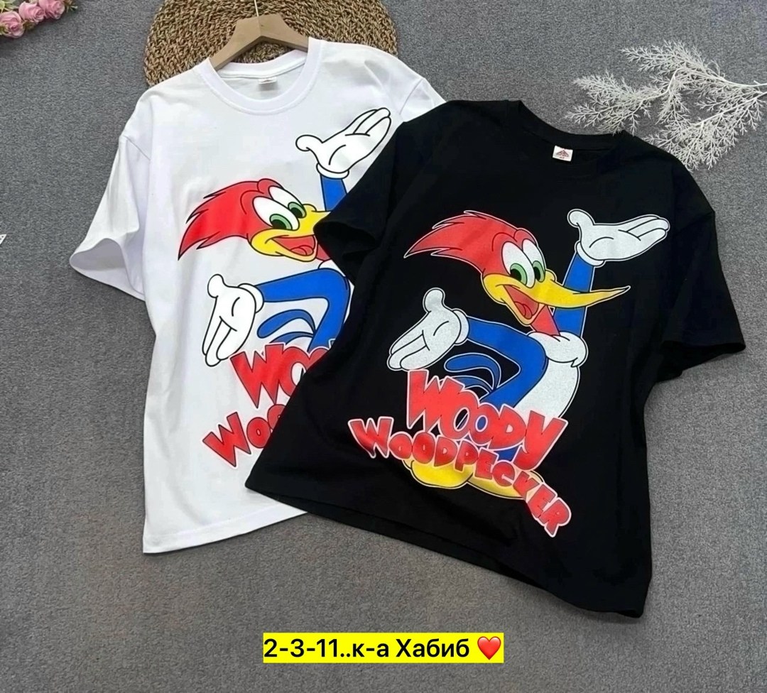 детская футболка,футболки оверсайз,футболки модные,футболка дятел вуди,футболка черная детская