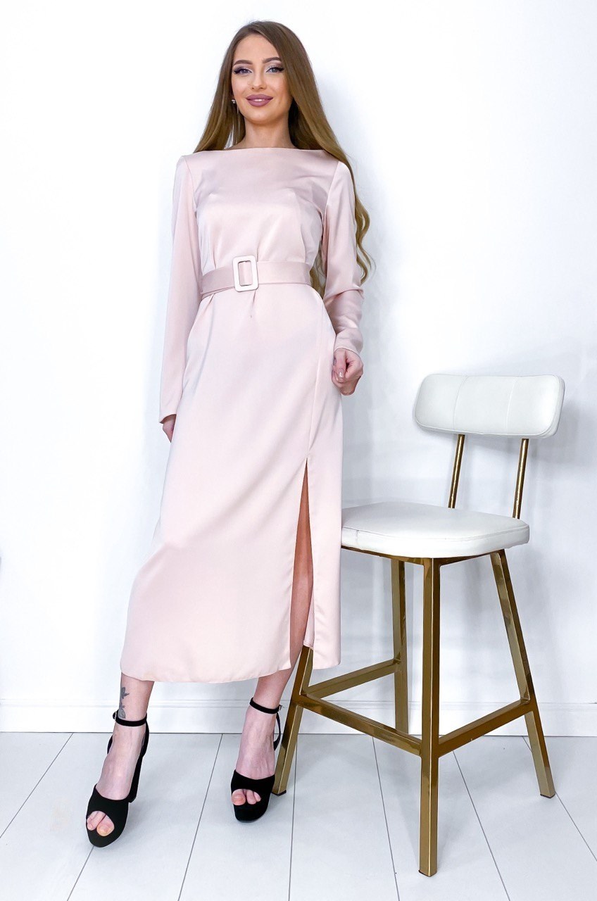 платье пудровое,шелковое платье,платье,платье из шелка,женское платье