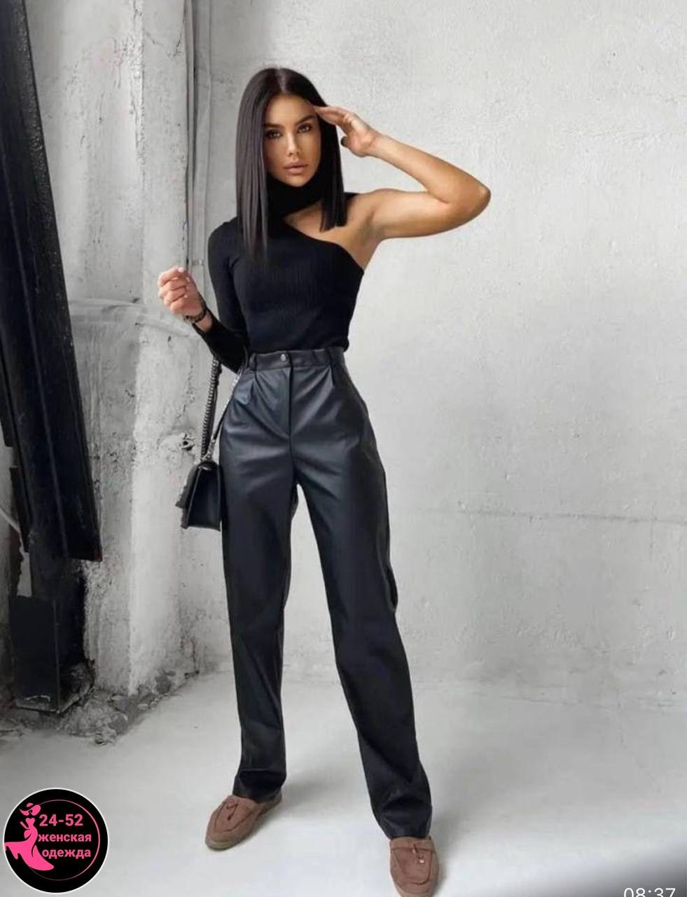 кожаные брюки прямого кроя,брюки клеш из экокожи,брюки экокожа женские,брюки женские кожаные,брюки из эко кожи