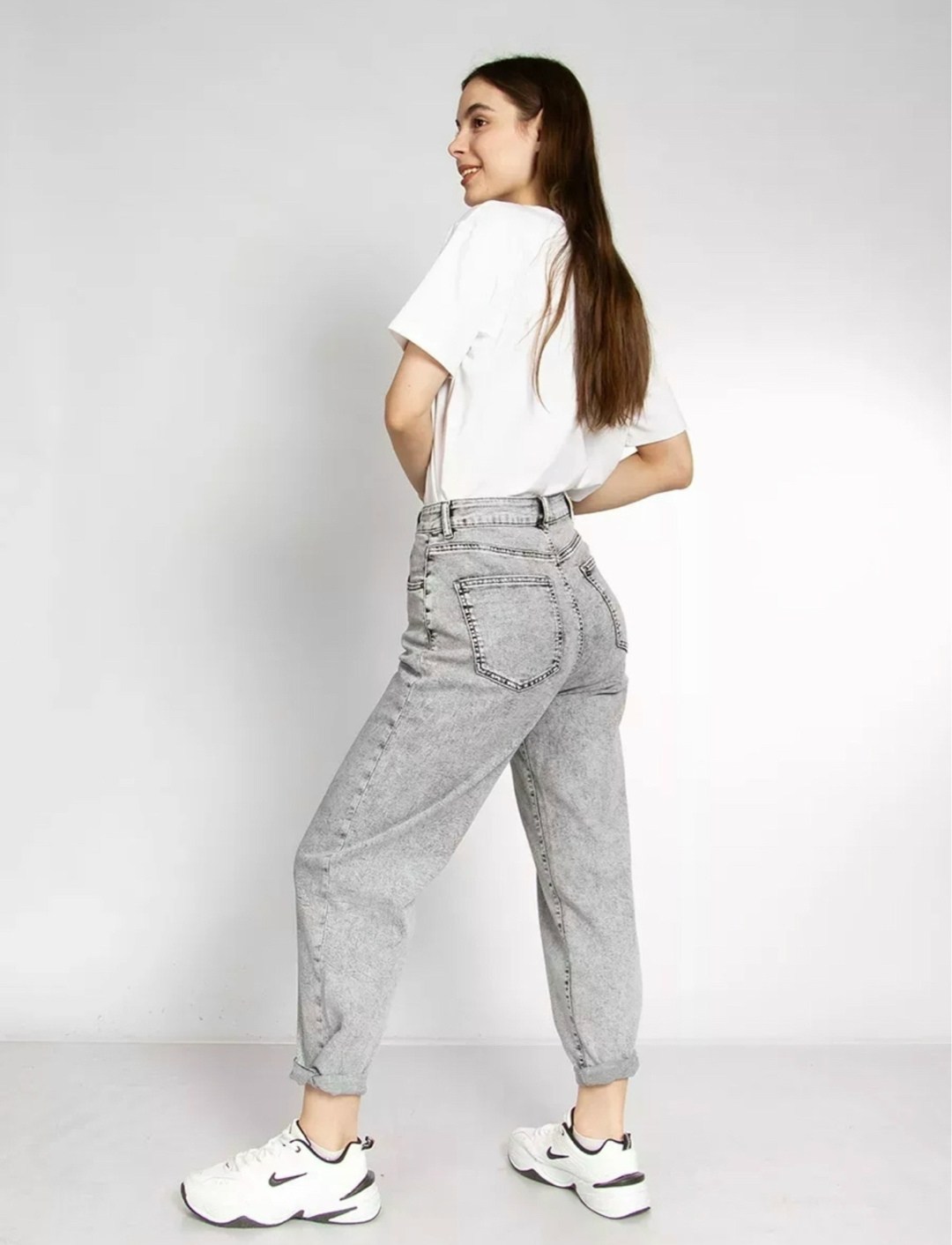 джинсы мом женские серые котон,джинсы женские серые,женские джинсы,джинсы брюки,джинсы бананы женские