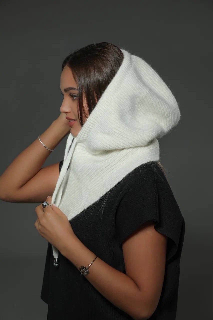 капор женский,капор вязаный,шапка платок,капор,капор из ангоры