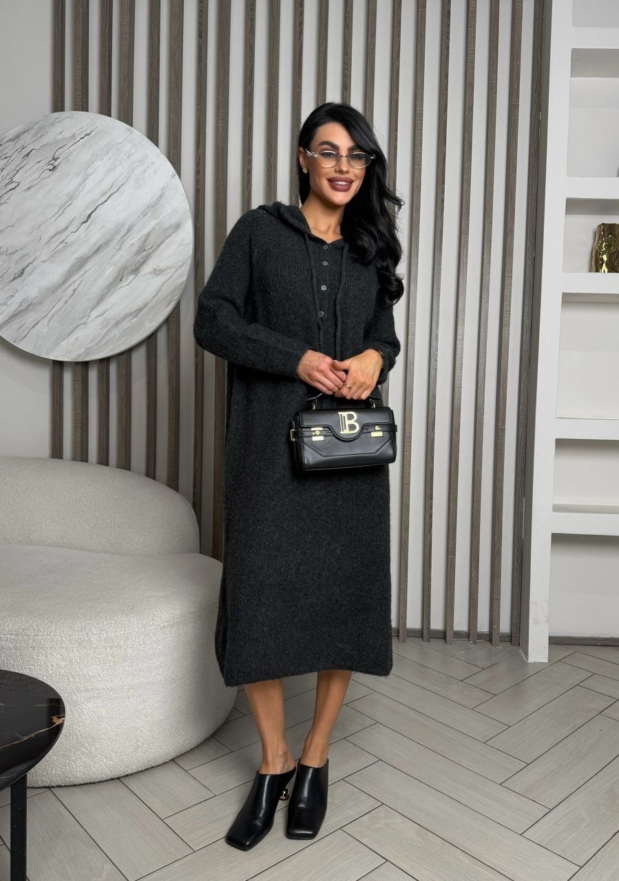 платье с капюшоном трикотажное,платье с капюшоном,теплое платье с капюшоном,трикотажное платье,длинное вязаное платье