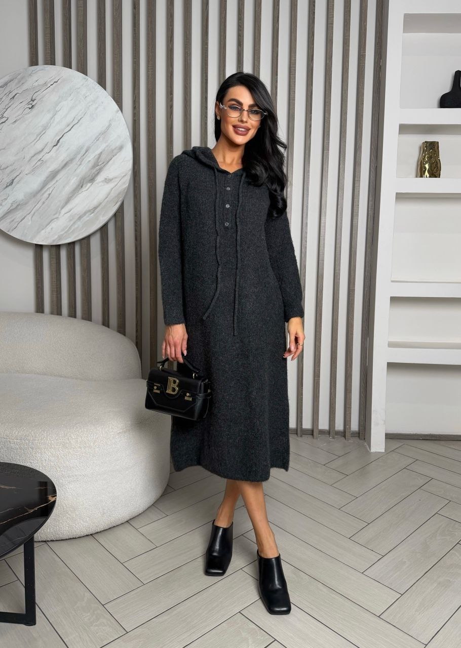 платье с капюшоном трикотажное,платье с капюшоном,теплое платье с капюшоном,трикотажное платье,длинное вязаное платье