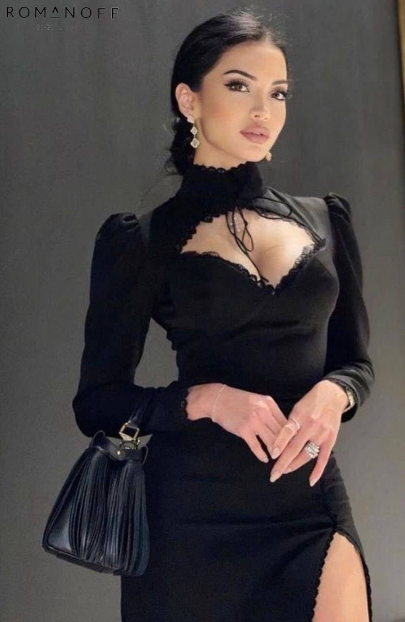 элегантные платья,облегающее платье,платье с декольте,платье с кружевами,платье черное