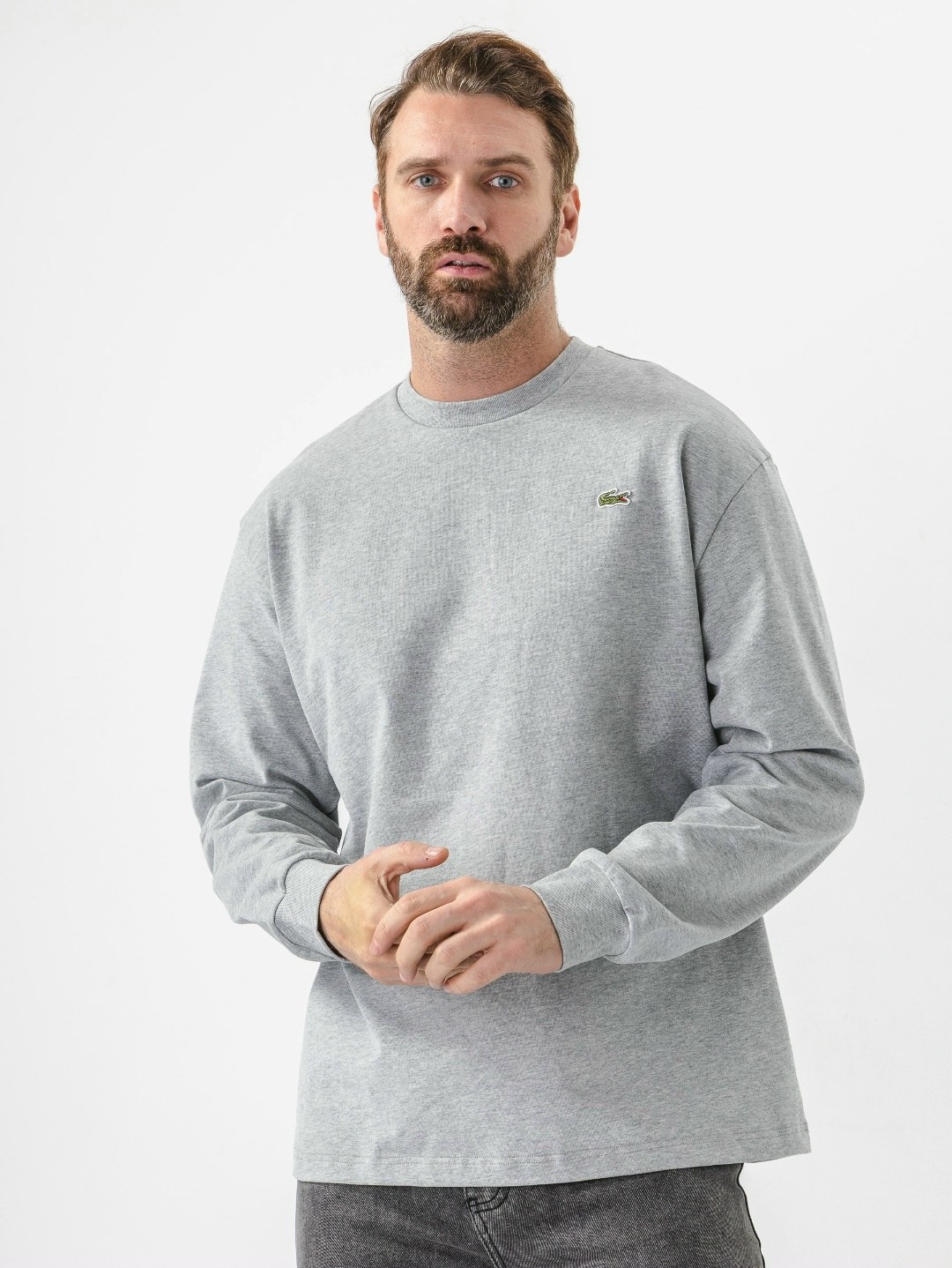 лонгслив лакост,лонгслив lacoste,лонгслив lacoste лонгслив,мужские свитшоты,серый лонгслив