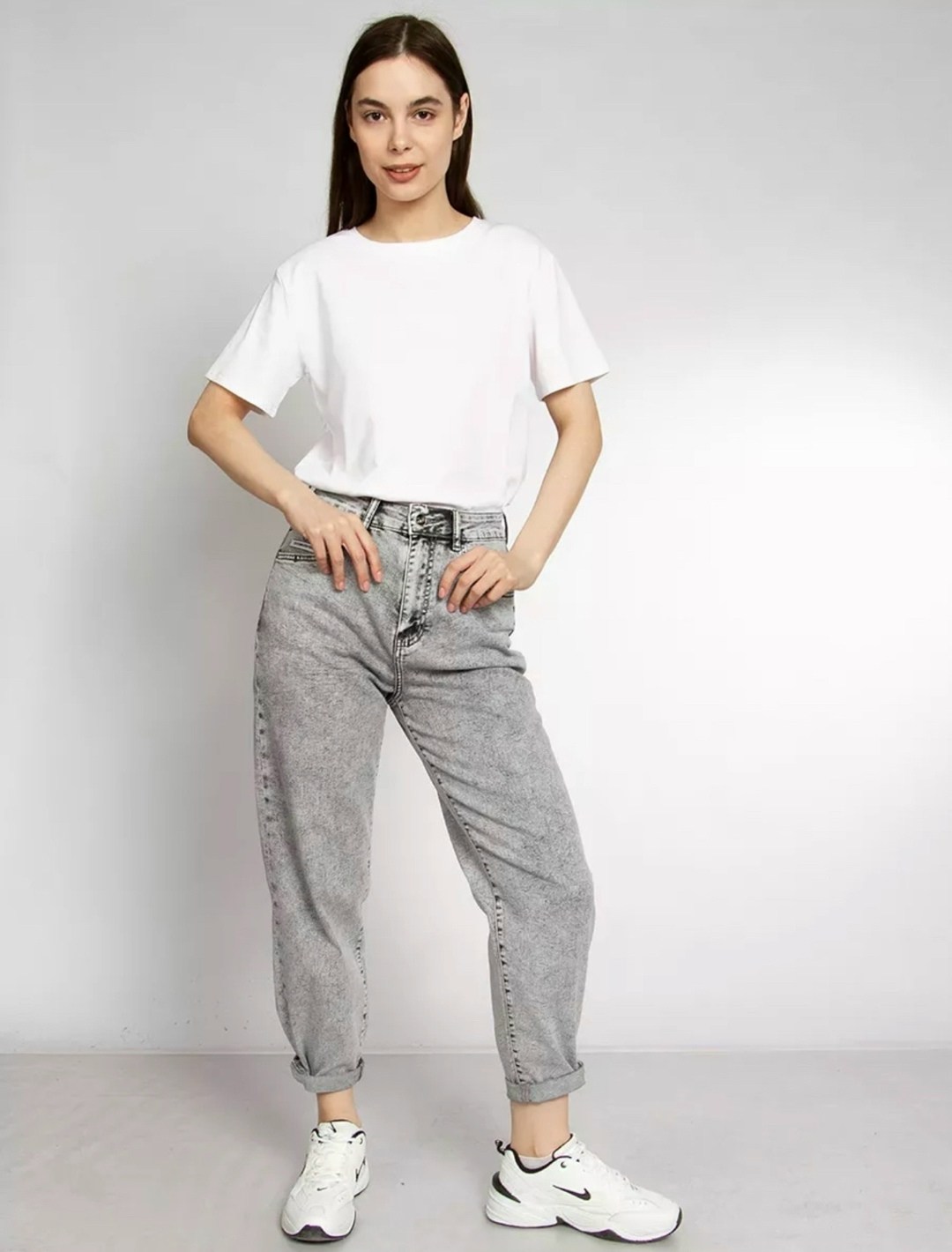 джинсы мом женские серые котон,джинсы женские серые,женские джинсы,джинсы брюки,джинсы бананы женские