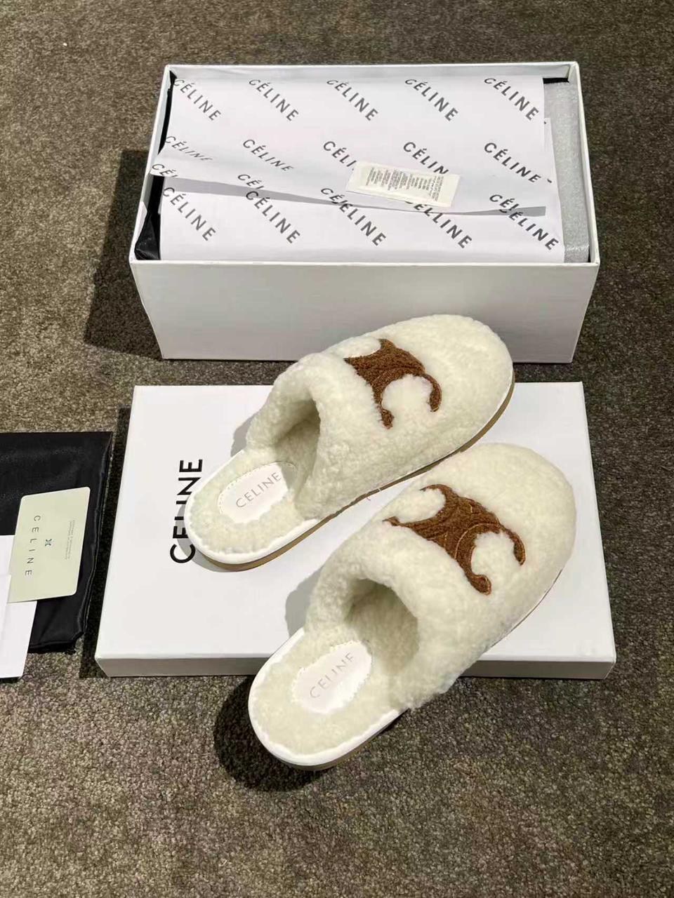 тапочки женские,тапочки celine,тапочки меховые,модные тапочки,тапки меховые