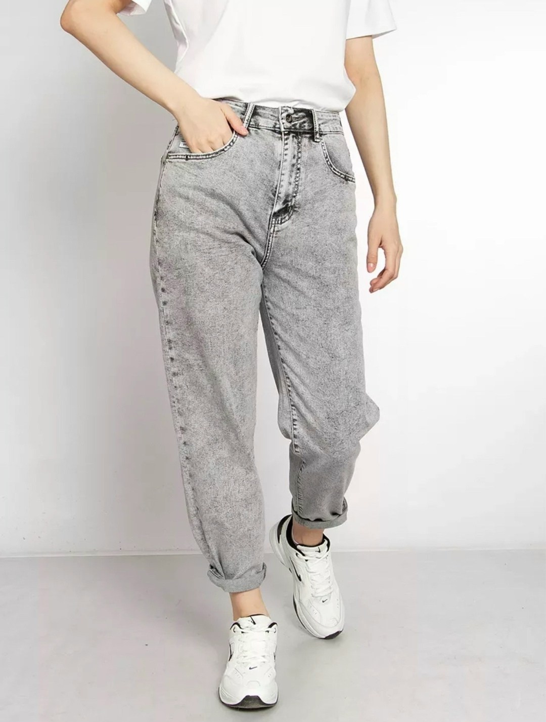 джинсы мом женские серые котон,джинсы женские серые,женские джинсы,джинсы брюки,джинсы бананы женские