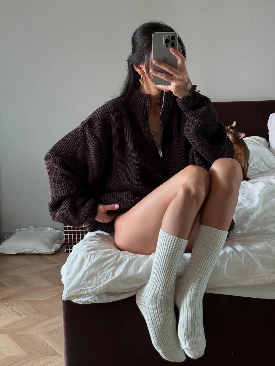 вязаный свитер оверсайз,свитер вязаный оверсайз теплый с горлом и молнией,свитер женский оверсайз,свитера женские,модные свитера