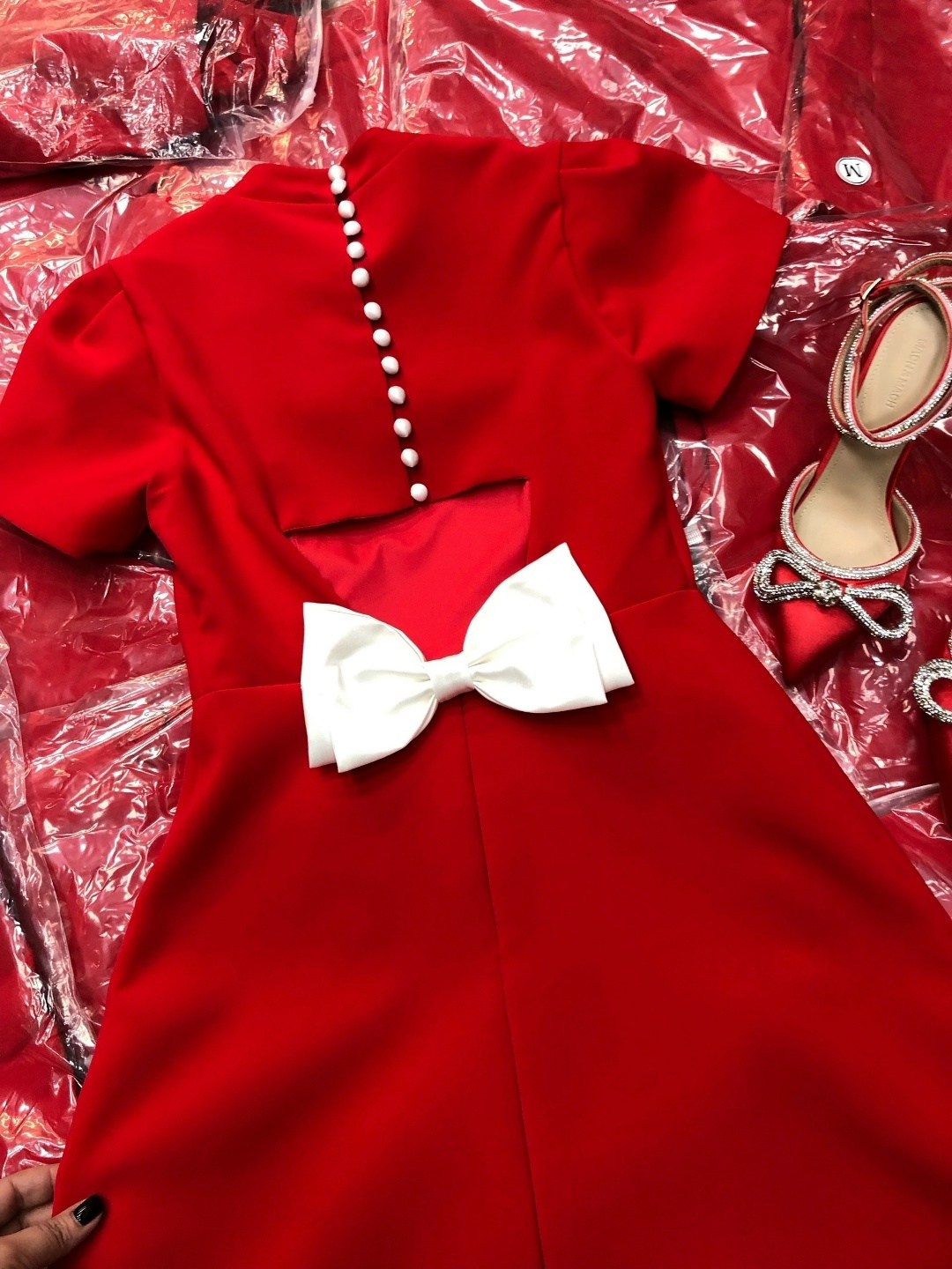 платье красное,модное платье,платье с бантом,красное короткое платье,платье стильное