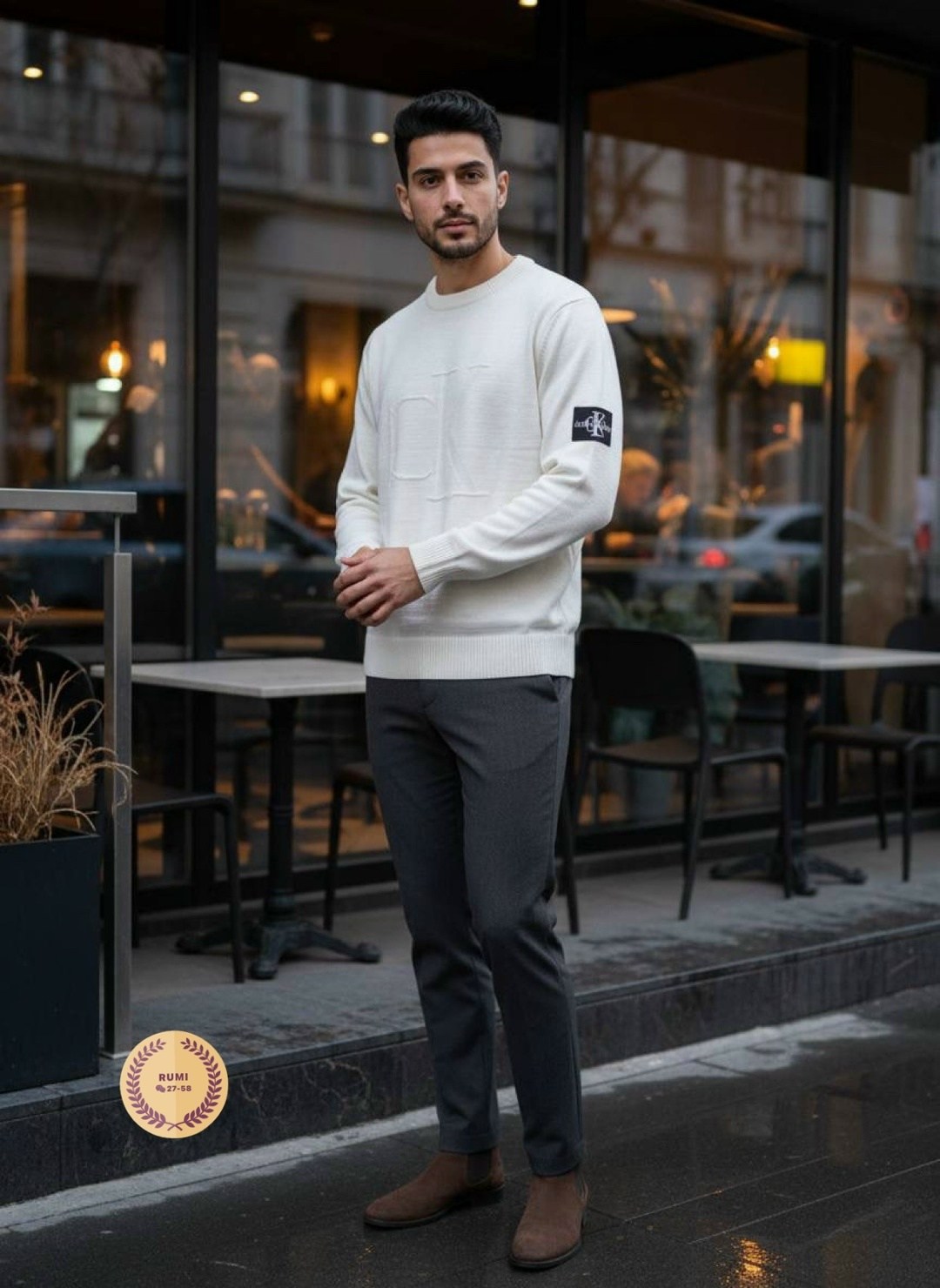 бежевый джемпер,бежевый свитшот,трикотажный джемпер,джемпера мужские,бежевый свитер