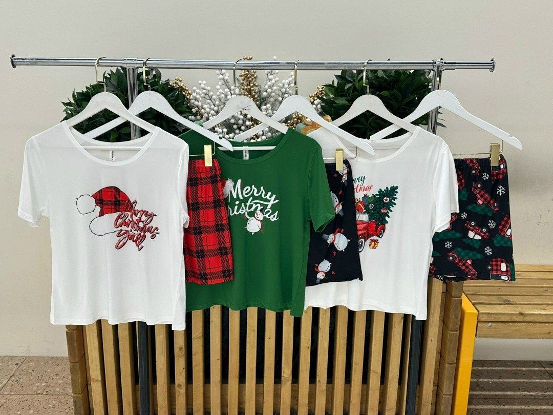 новогодняя пижама женская,пижамы женская с шортами,пижама новогодняя,пижамы женски,пижама женская футболка и шорты