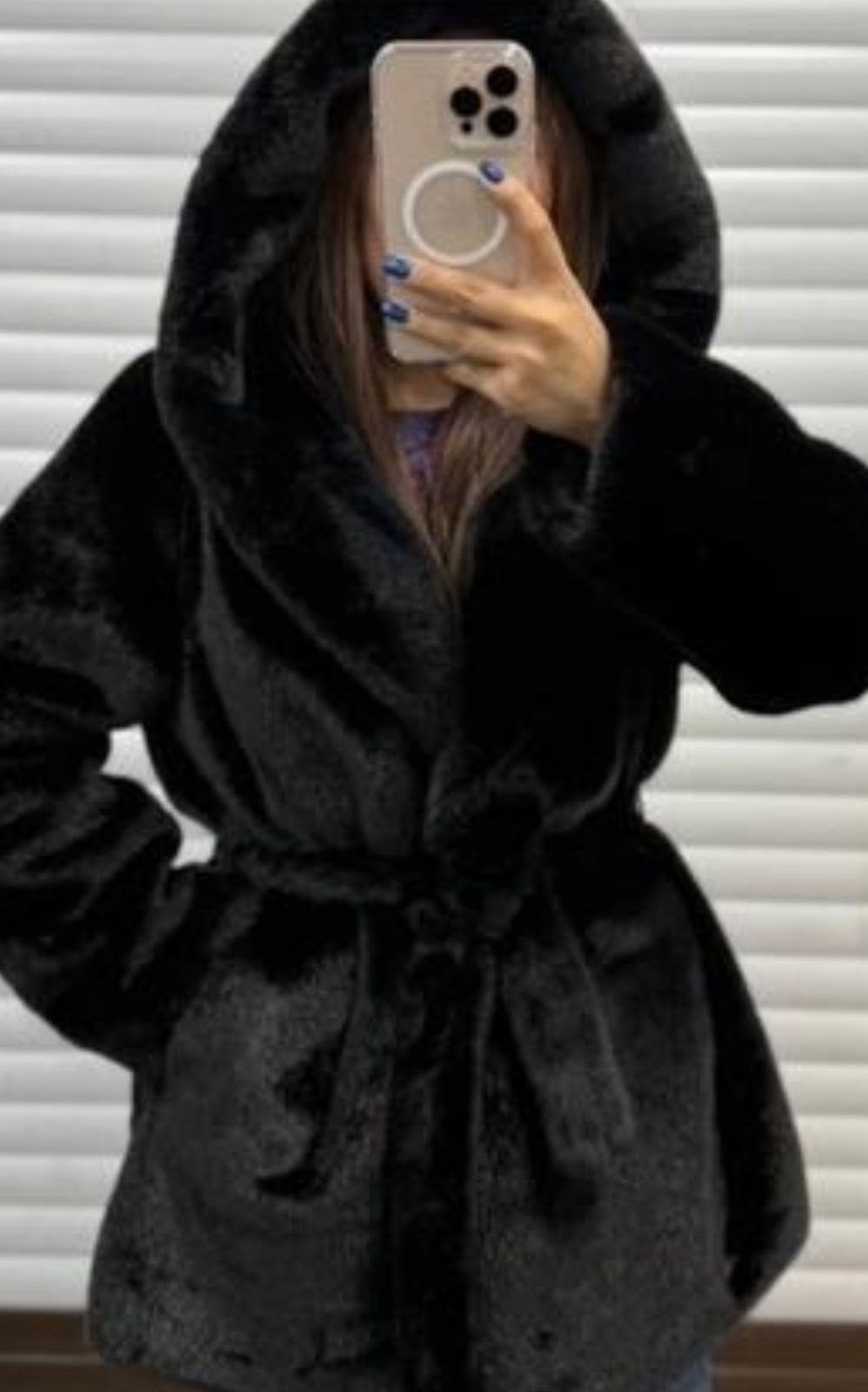 шуба искусственная под норку с капюшоном,шуба с капюшоном,норковая шуба с капюшоном,норковая шуба,черная шуба